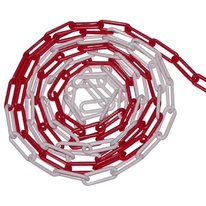 Plastový řetěz 25 m,  červeno-bílý