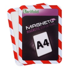 Bezpečnostní magnetický rámeček Magneto Solo A4, červeno-bílý - 2 ks