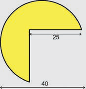 Výstražný polyuretanový kruhový profil na roh - 1m,  průměr 40 mm