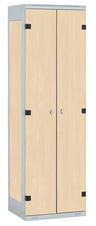 Šatní skříň 2-dveřová kov-lamino T1970, šedá - bříza