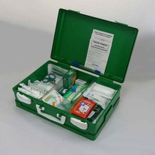 Plastový kufr první pomoci s náplní SPC, zelený