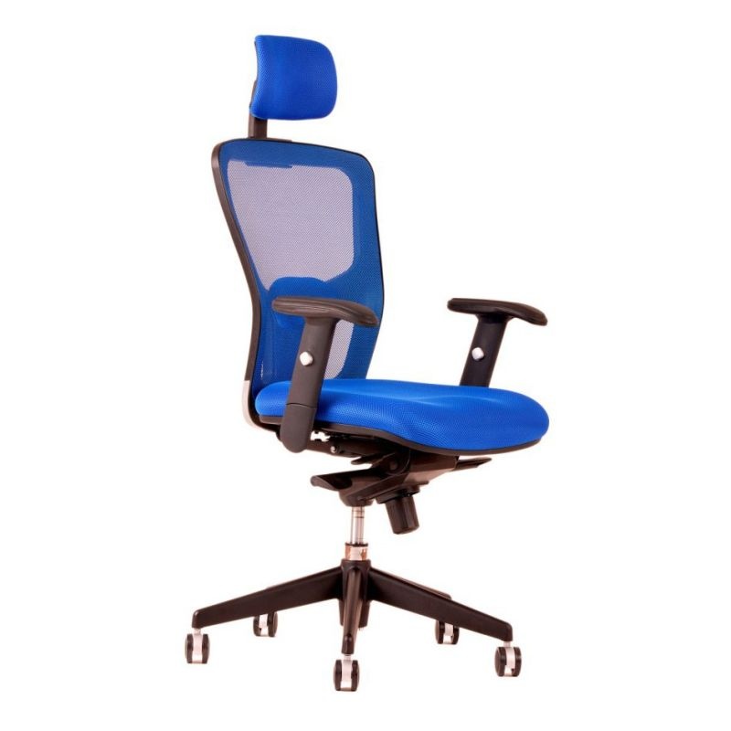 Kancelářská židle DIKE s podhlavníkem, modrá