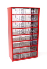 Závěsná skříňka MAXI 8xB,4xC, červená