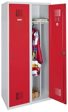 Šatní skříň 1800x800x500 s mezistěnou, červené dveře