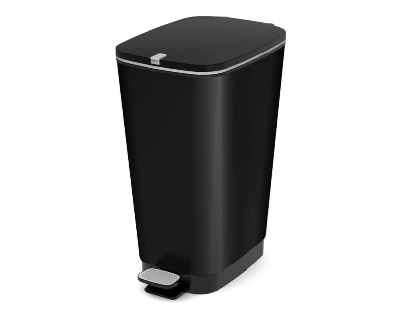 Plastový pedálový odpadkový koš , 50 L, černý