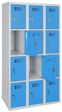 Šatní skříň s 12-boxy, modrá