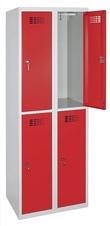 Šatní skříň1800x600x500 mm, 4 boxy, červené dveře