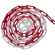 Plastový řetěz 25 m,  červeno-bílý