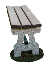 Parková lavička bez opěradla, plastové latě 1700 mm, betonové nohy hladké pro volné ložení