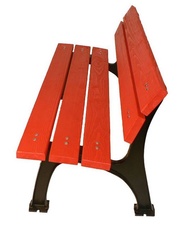 Parková lavička s opěradlem a smrkovými latěmi 1500, litinová konstrukce