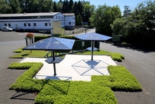 Kuřácký přístřešek 3000x3000 mm, stolek, popelník