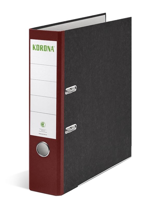 Pákový pořadač A4, mramor, vínový hřbet 7,5 cm