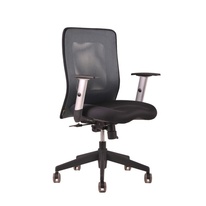 Kancelářská židle CALYPSO, antracit – ergonomie sezení, pevný kříž s kolečky