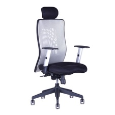 Kancelářská židle CALYPSO XL, pevný podhlavník, šedá