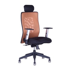 Kancelářská židle CALYPSO XL, pevný podhlavník, hnědá