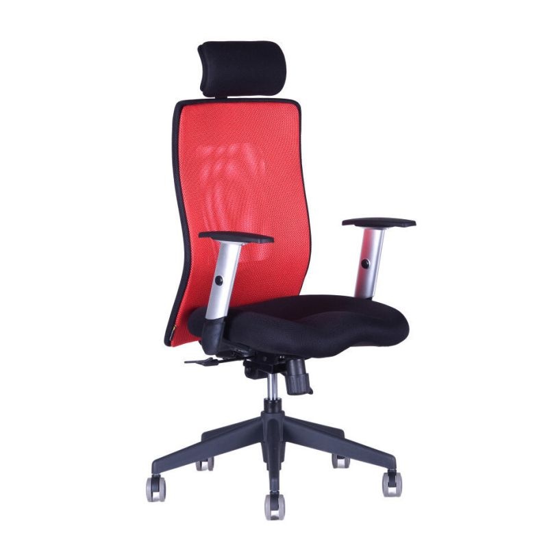 Kancelářská židle CALYPSO XL, stavitelný podhlavník, červená