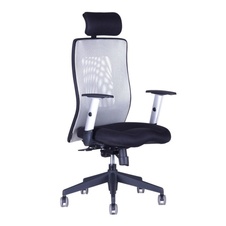 Kancelářská židle CALYPSO XL, stavitelný podhlavník, šedá