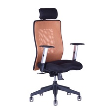 Kancelářská židle CALYPSO XL, stavitelný podhlavník, hnědá