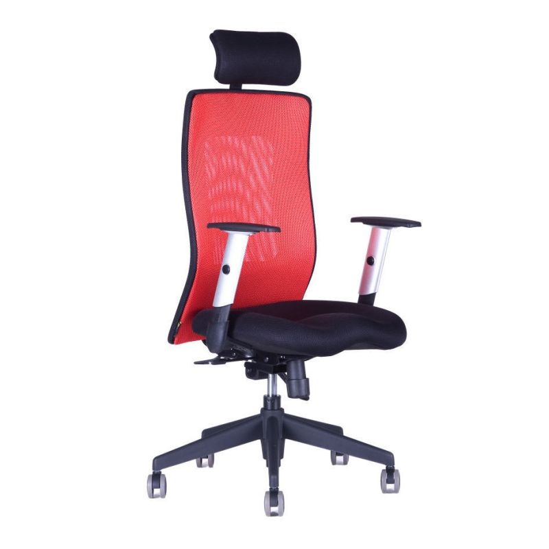 Kancelářská židle CALYPSO GRAND, nastavitelný podhlavník, červená