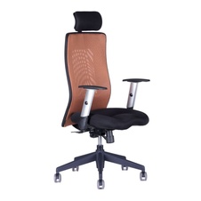 Kancelářská židle CALYPSO GRAND, stavitelný podhlavník, hnědá