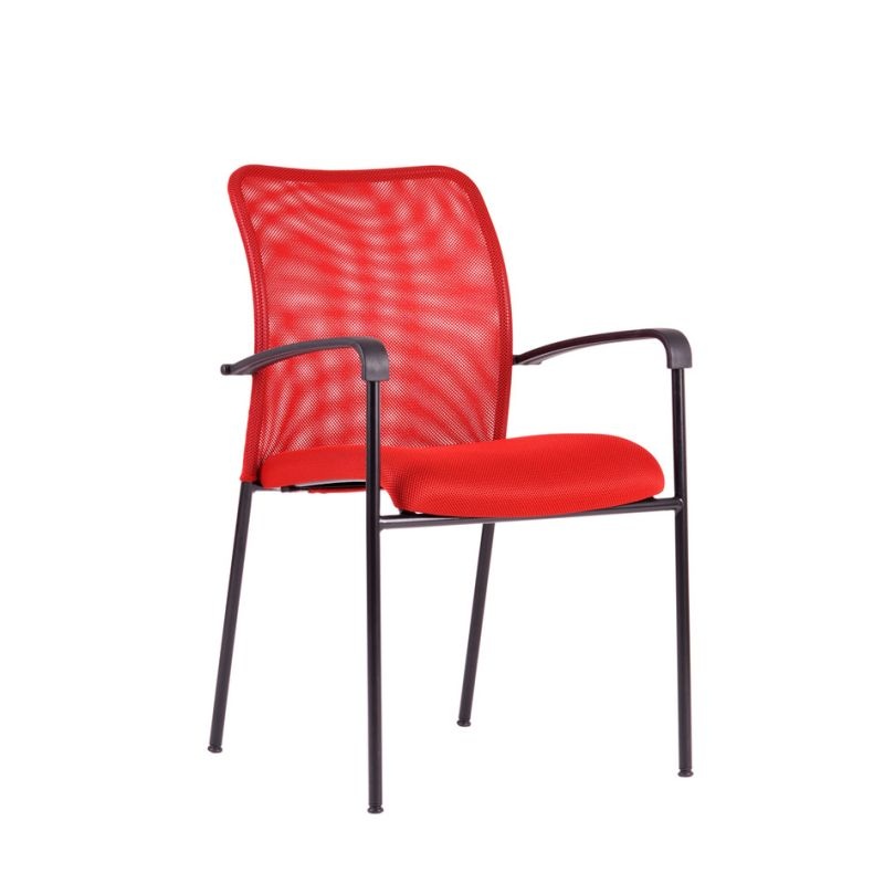 Jednací židle TRITON BLACK, červená