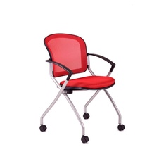 Jednací židle Metis na kolečkách, červená