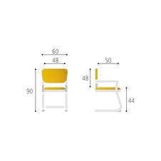 Jednací židle MERENS MEETING, žlutá