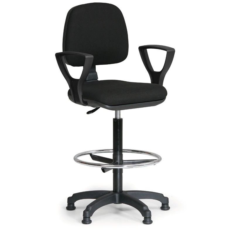 Kancelářská židle MILANO s opěrným kruhem a područkami, černá