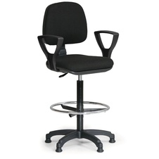 Kancelářská židle MILANO s opěrným kruhem a područkami, černá