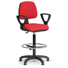 Kancelářská židle MILANO s opěrným kruhem a područkami, červená