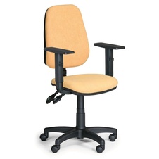 Kancelářská židle ALEX, nastavitelné područky, žlutá