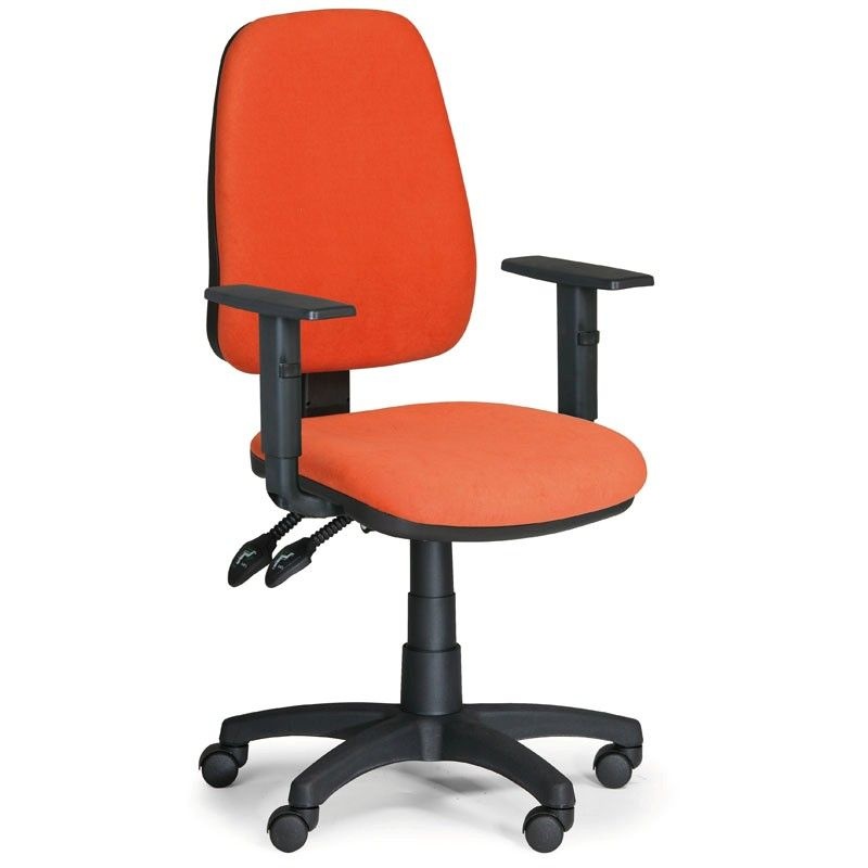 Kancelářská židle ALEX, nastavitelné područky, oranžová
