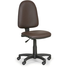 Pracovní židle Torino bez područek, hnědá koženka