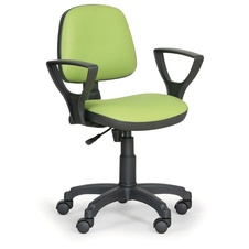 Pracovní židle MILANO s područkami, zelená koženka
