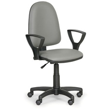 Pracovní židle Torino s područkami, šedá koženka