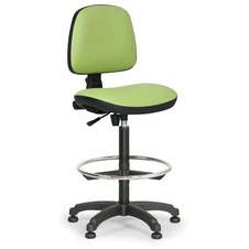 Pracovní židle MILANO s opěrným kruhem, zelená koženka