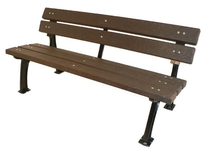 Parková  lavička, plastové latě 1500 mm, litinová konstrukce černá RAL 9005