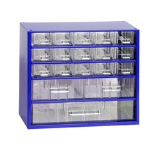 Závěsná skříňka MINI 15xA, 2xB, 1xC, modrá