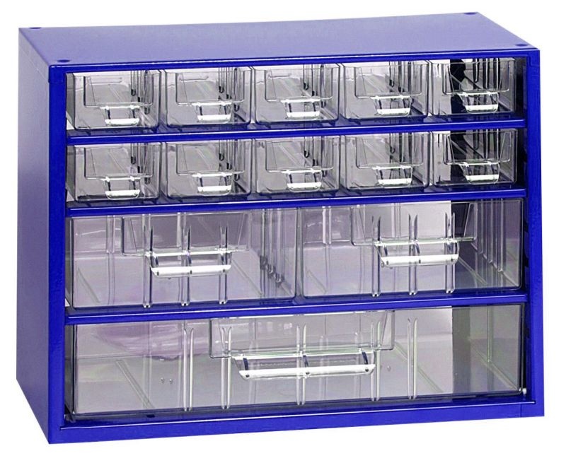 Závěsná skříňka MINI 10xA, 2xB, 1xC, modrá