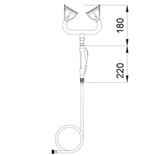 Ruční bezpečnostní oční sprcha 2H s flexibilní hadicí - stěnová