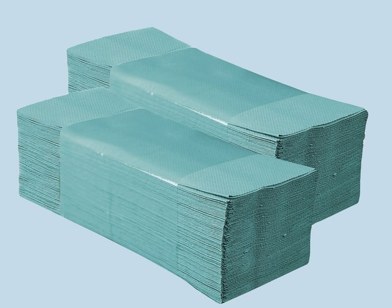 Jednotlivé papírové ručníky ZELENÉ 4000 ks skládané