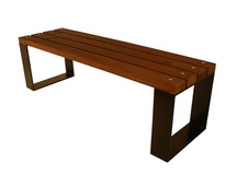 Parková lavička Brus bez opěradla 1900 mm, se smrkovými latěmi a kovovou konstrukcí