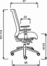 Kancelářská židle KENT šéf, síťovaný opěrák, nosnost 160 kg