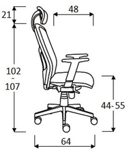 Kancelářská židle GAME šéf VIP, síťovaný opěrák, nosnost 150 kg