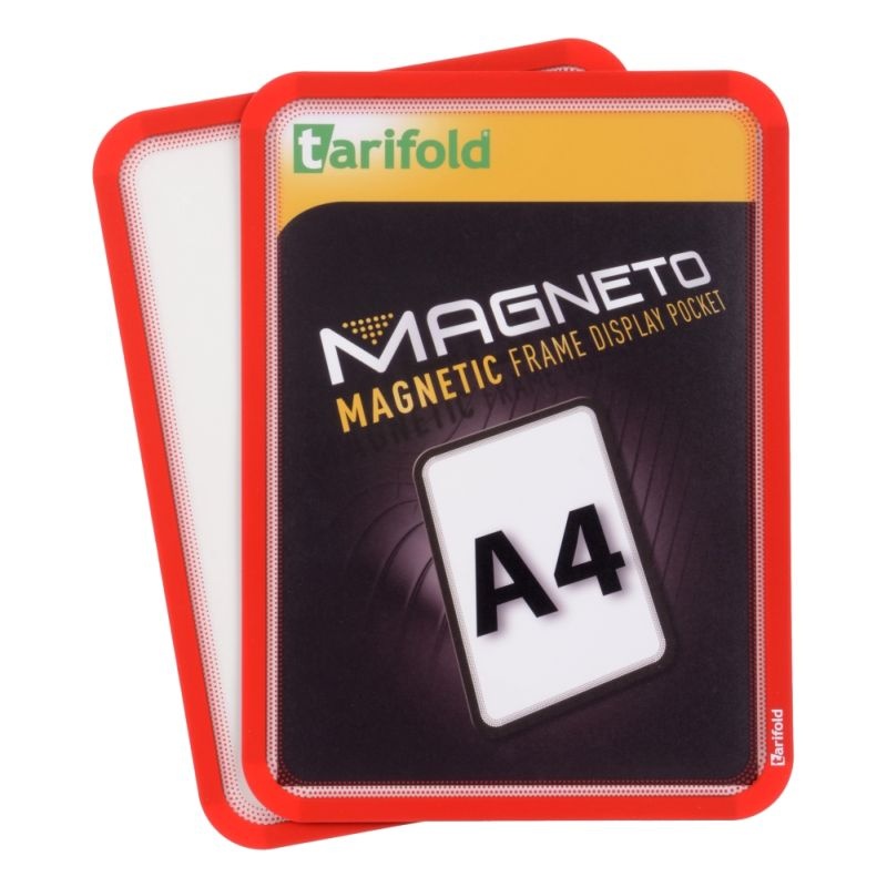 Magnetický rámeček TARIFOLD Magneto A4, červený - 2 ks