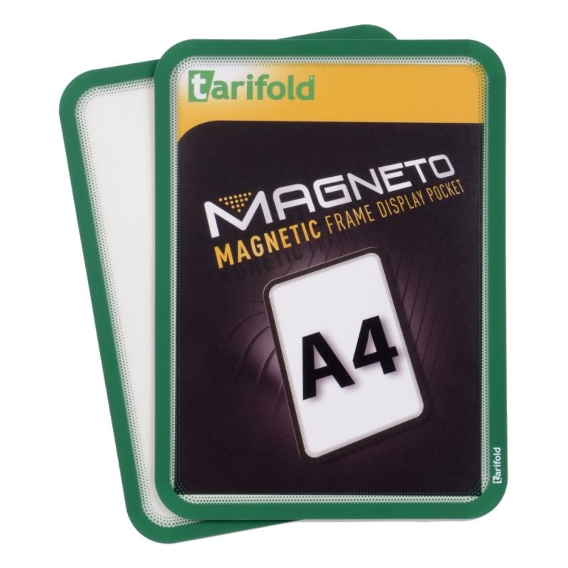 Magnetický rámeček TARIFOLD Magneto A4, zelený - 2 ks