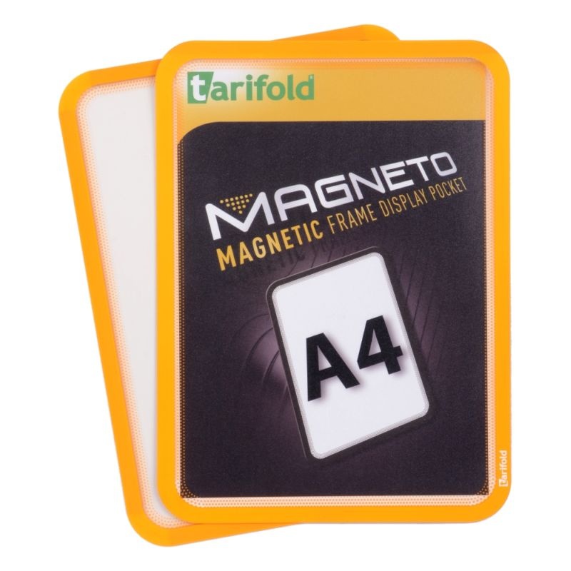 Magnetický rámeček TARIFOLD Magneto A4, oranžový - 2 ks