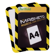 Bezpečnostní magnetický rámeček Magneto A4, žluto-černý - 2 ks