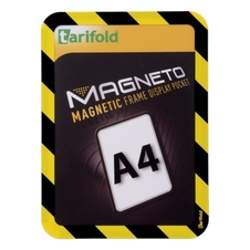 Bezpečnostní magnetický rámeček Magneto A4, žluto-černý - 2 ks