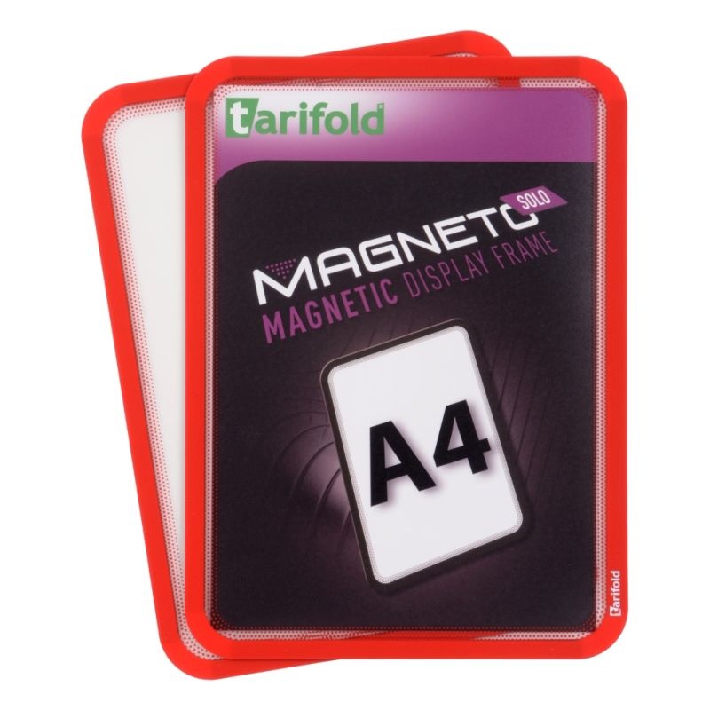 Magnetický rámeček TARIFOLD Magneto Solo A4, červený - 2 ks